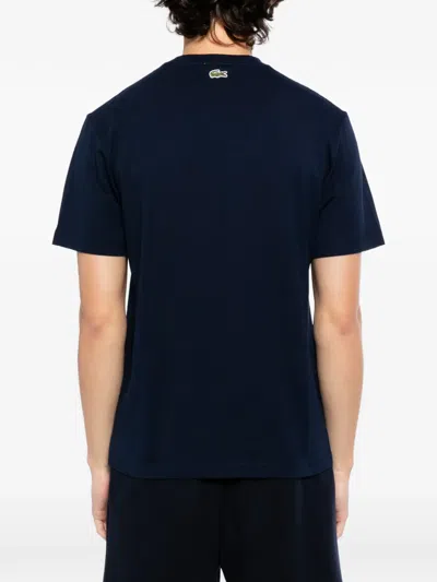 Lacoste Logo-embroidered T-shirt In Blue