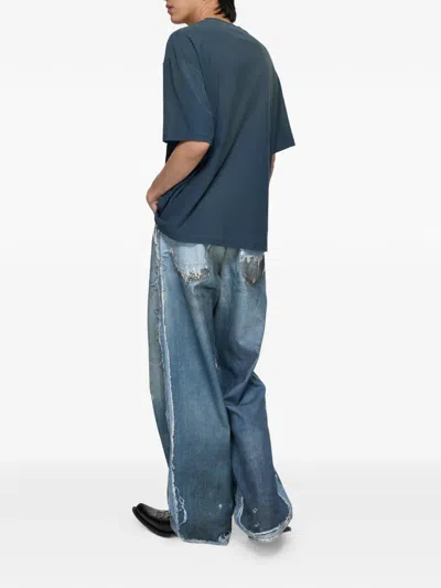 Acne Studios Logo-print T-shirt In Blue