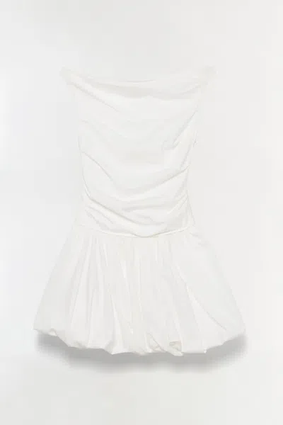 Simkhai Women's Salina Poplin Boatneck Bubble Mini Dress In White