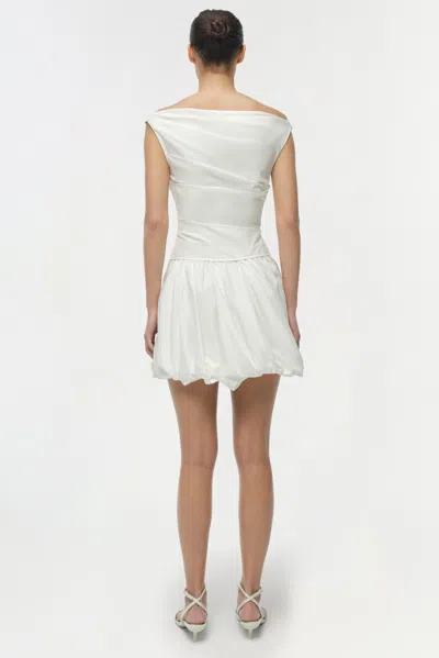 Simkhai Women's Salina Poplin Boatneck Bubble Mini Dress In White