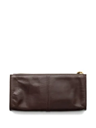 Prada Leather Pouch In Brown