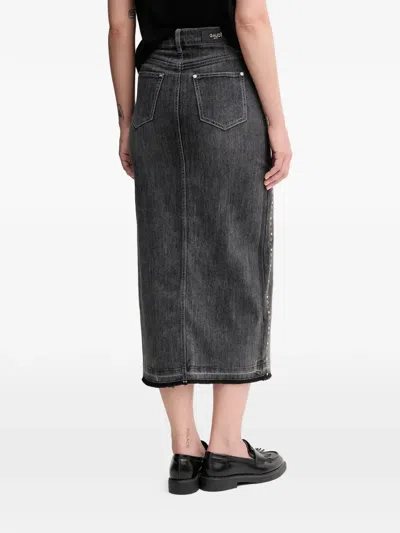 Gaudì Stud-embellished Split Skirt In Black