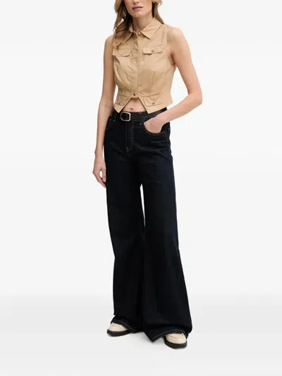 Gaudì Buttoned Sleeveless Top In Neutral
