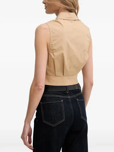 Gaudì Buttoned Sleeveless Top In Neutral