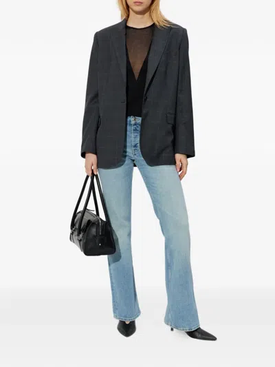 Iro Calu Check-pattern Blazer In Black