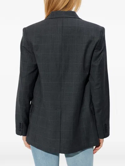 Iro Calu Check-pattern Blazer In Black