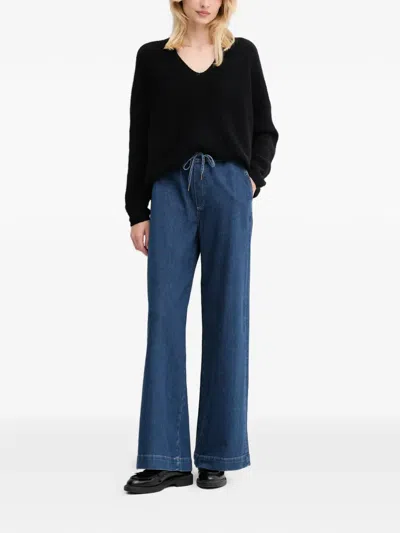 Mos Mosh Vasco Drawstring Wide Jeans In Blue