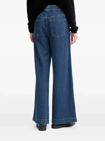 Mos Mosh Vasco Drawstring Wide Jeans In Blue