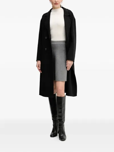 Gaudì Double-breasted Coat In Black