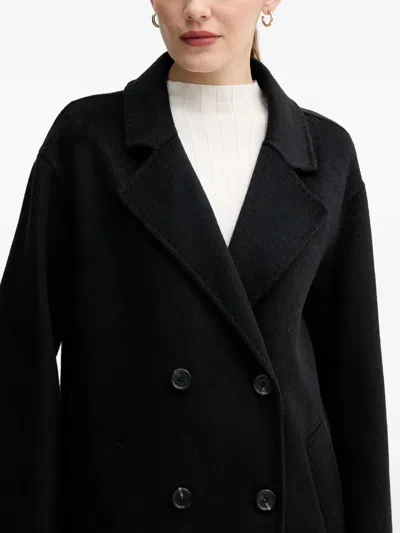 Gaudì Double-breasted Coat In Black