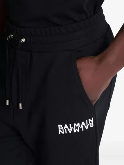 Balmain Logo-print Drawstring Track Pants In Black