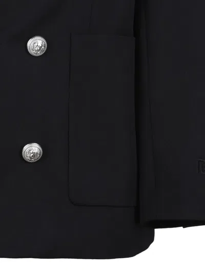 Balmain Double-breasted Blazer In Black