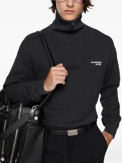 Acne Studios Zip-up Roll-neck Sweater In Multi