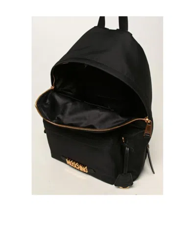 Moschino Logo Backpack In Black