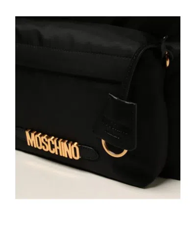 Moschino Logo Backpack In Black