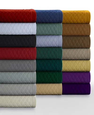 Tribeca Living Brisbane Microfiber Solid Oversized Quilt Set, Queen In Orange