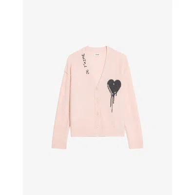 Zadig & Voltaire Womens Pearly Mirkaz V-neck Cashmere Cardigan In Silver