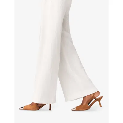 Maje Metallic-toe Suede Pumps In Brown