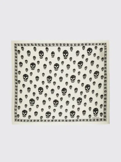 Alexander Mcqueen Alexander Mc Queen Biker Skull Wool Scarf In White