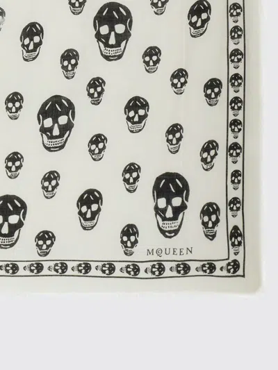 Alexander Mcqueen Alexander Mc Queen Biker Skull Wool Scarf In White