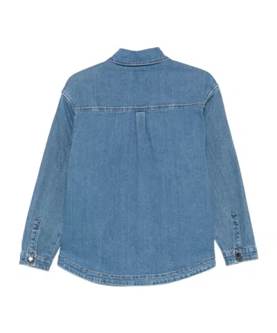 Fendi Logo-patch Overshirt In Blue