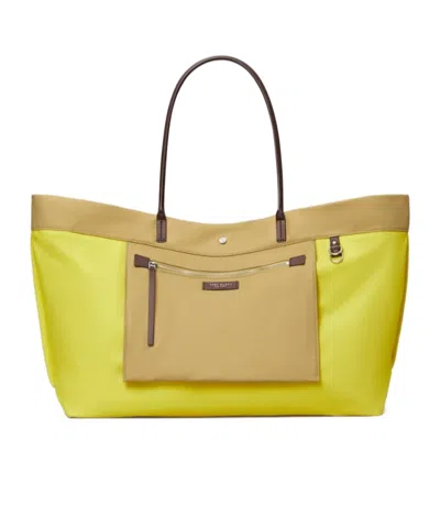 Tory Burch Ella Twist Nylon Shoulder Bag With Maxi Logo Patch On The Front In Neutral