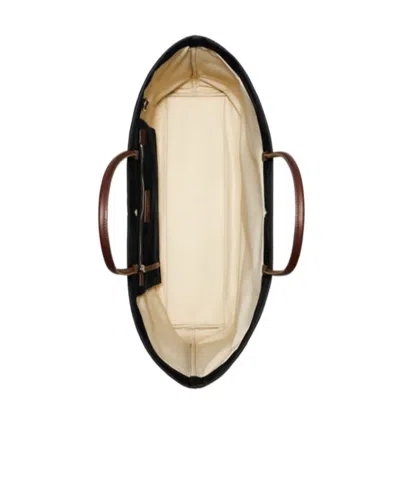 Tory Burch Ella Twisted Black Tote Bag With Logo On The Front In Ecoleather Woman In Black