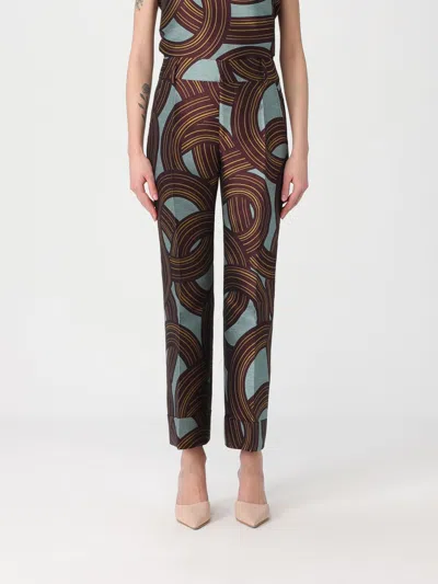La Doublej La Double J Hendrix Jacquard Flared-leg Trousers In Brown