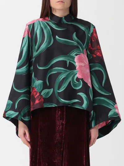 La Doublej Make An Exit Floral-print Silk-twill Blouse In Multi