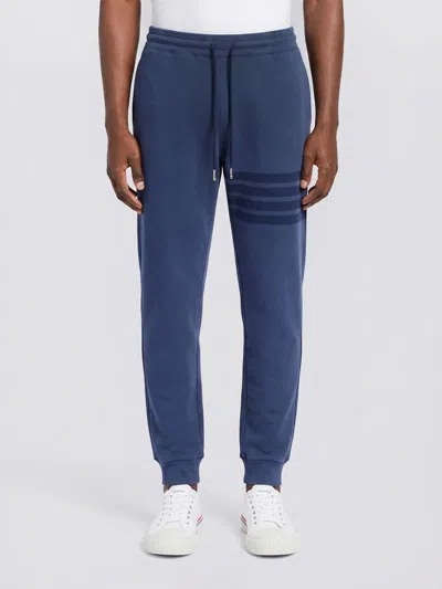 Thom Browne Blue Overdyed Solid Loopback 4 Bar Sweatpants In Blue