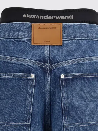 Alexander Wang Alexanderwang. T Prestyled High Rise Oversized Jeans With Logo Elastic In Deep Blue