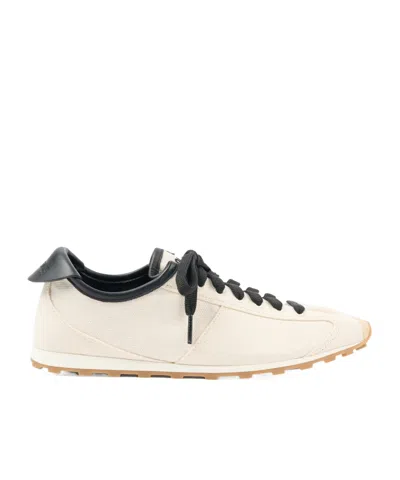 Jacquemus Les Tennis Leather-trimmed Canvas Sneakers In Neutral