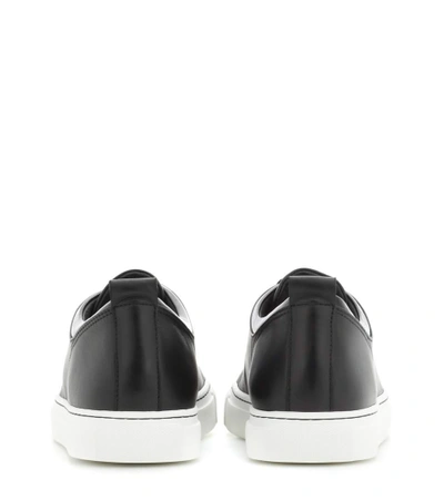Shop Lanvin Low-top Leather Sneakers In Llack Silver