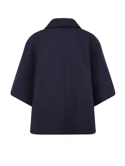 Max Mara Collared Cape In Black