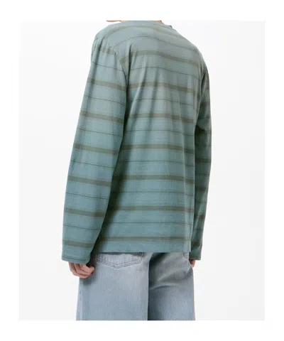 Our Legacy Mens Spray Fade Ghost Stripe Striped Boxy-fit Long-sleeve Cotton-shirt In Blue