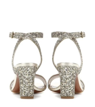 Shop Tabitha Simmons Leticia Glitter Sandals In Champagee Glitter