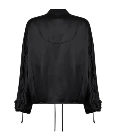 Co Oversized Drawstring Bomber Jacket In Black