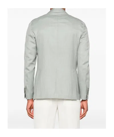 Lardini Button Wool Jacket In Green