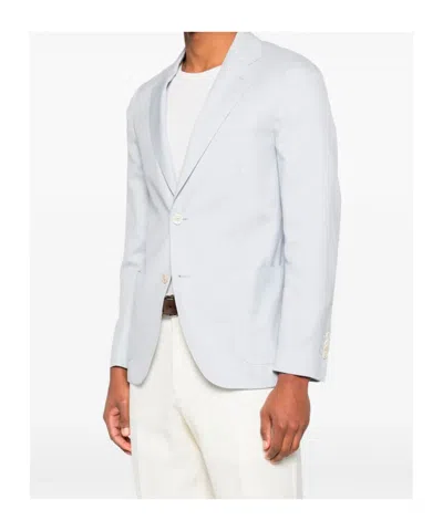 Lardini Patch-pocket Jacket In Blue