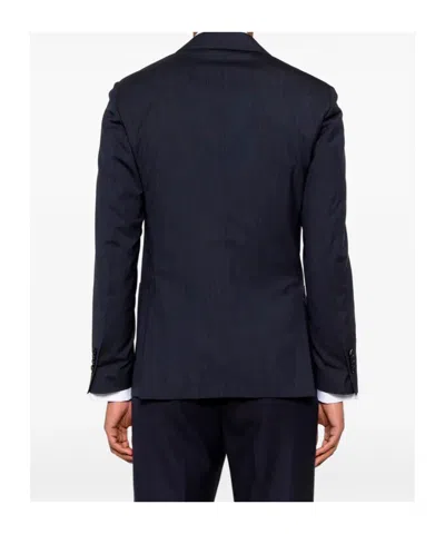 Lardini Button Pin Virgin-wool Jacket In Blue