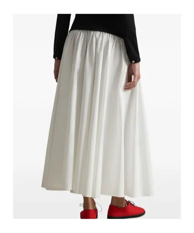 Polo Ralph Lauren Contrast-waistband A-line Skirt In White In Black