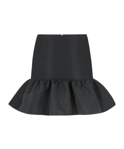Nina Ricci Midi Skirt Featuring Ruffled Hem Detail In Black