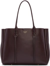 LANVIN Burgundy Leather Small Shopper Bag