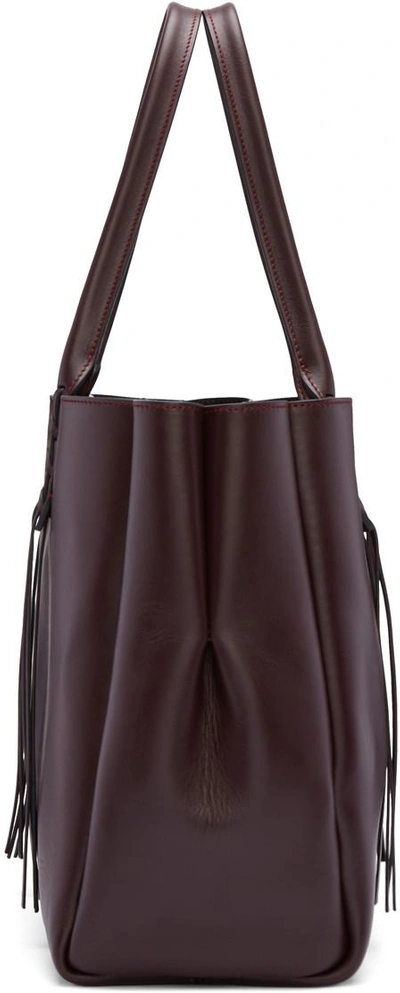 Shop Lanvin Burgundy Leather Small Shopper Bag