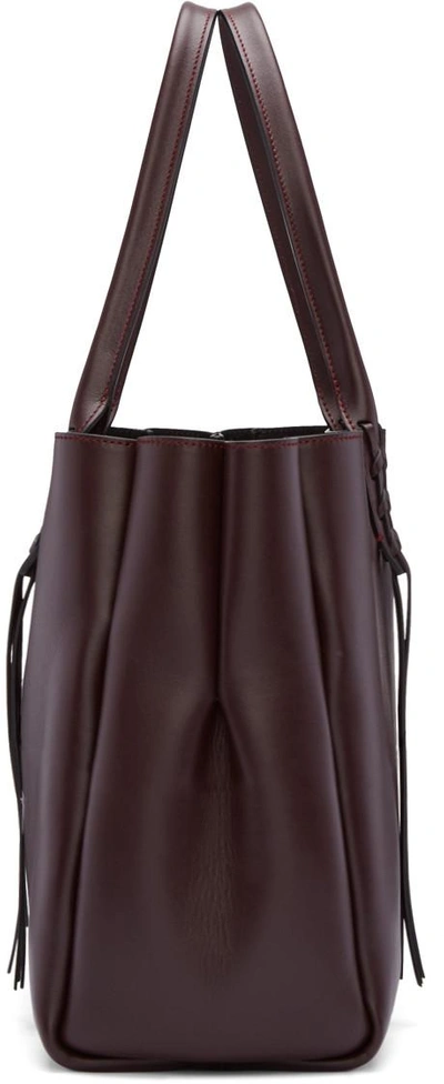 Shop Lanvin Burgundy Leather Small Shopper Bag