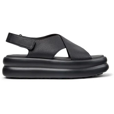 Camper Pelotas Flota Up Platform Sandal In Black
