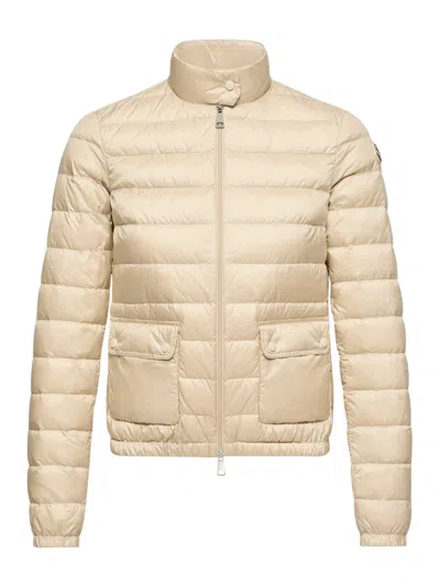 Moncler Women Lans Short Down Jacket L.beige In Nude