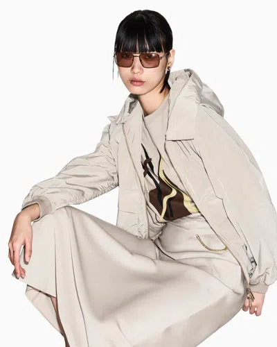 Armani Exchange Windbreakers In Mixed Fabric In Neutral