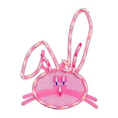 Northlight 17in Lighted Bunny Head Easter Window Silhouette In Pink