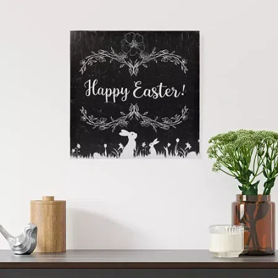 Northlight Happy Easter Bunnies Canvas Wall Art In Black